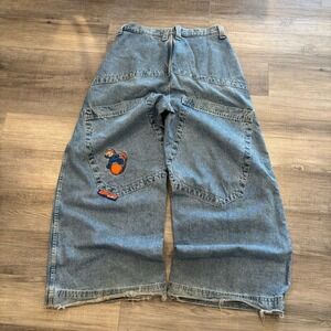 VTG 90s Y2K JNCO Fat Boy Jeans size 33x32 Baggy Wide Leg Made in USA Skater